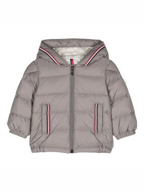 Moncler Merary Baby Boys Hooded Down Puffer Jacket Grey 12/18M $580